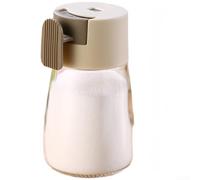 Saliera trasparente con chiusura sicura e comoda pressa per una distribuzione accurata del condimento da 0,5 g nella preparazione dei pasti (beige)