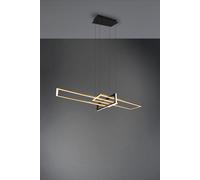 SALINAS SOSPENSIONE LED 34W 4200lm, 3000K TRIPLO RETTANGOLO ORO + NERA DIMMERABILE CON INTERRUTTORE L. 110CM