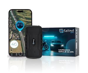 Salind 20 4G, Tracker GPS per Auto, Barche e Altri Veicoli, Localizzatore con App, Magnete Integrato, Batteria a Lunga Durata (Fino a 180gg in Modalità Standby) e Monitoraggio in Tempo Reale
