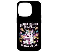 Salire di livello nella vita uno spuntino alla volta Unicorn Gamer Custodia per iPhone 14 Pro