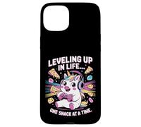 Salire di livello nella vita uno spuntino alla volta Unicorn Gamer Custodia per iPhone 15 Plus