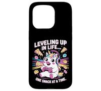 Salire di livello nella vita uno spuntino alla volta Unicorn Gamer Custodia per iPhone 15 Pro