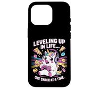 Salire di livello nella vita uno spuntino alla volta Unicorn Gamer Custodia per iPhone 16 Pro