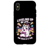 Salire di livello nella vita uno spuntino alla volta Unicorn Gamer Custodia per iPhone X/XS