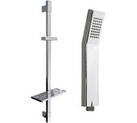 Saliscendi 85 cm con doccino quadrato cromato doccia con flessibile regolabile