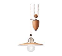 Saliscendi Classico Bologna Metallo E Ceramica Nero Sfumato Rame 1 Luce E27