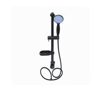 SALISCENDI COLONNA DOCCIA NERO SOFFIONE MULTIGETTO MENSOLA PORTA SAPONE BAGNO 87