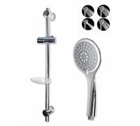 Saliscendi con soffione multigetto regolabile portasapone 70cm flessibile 1/2