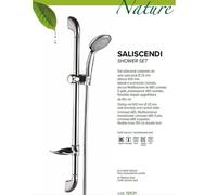 SALISCENDI DOCCIA DAMAST NATURE CROMATO ASTA D. 25 MM. SOFFIONE 5 GETTI