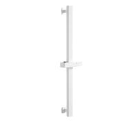 Saliscendi doccia quadrato, 60 cm, angolo e altezza regolabili, rotazione a 360°, in acciaio inox SUS304, resistente alla ruggine (bianco)