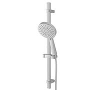 Inbagno Saliscendi Regolabile in ABS Cromato, H: 68 cm, con Asta Quadrata e Doccetta Multigetto 3 Funzioni