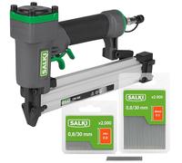 SALKI Chiodatrice ad aria compressa CSK PB08 + 2.000 pin 0,8 x 30 mm + 2.000 chiodi brad 0,8 x 30 mm | pistola per unghie ad aria compressa | morsetto per falegnameria e lavorazione del legno