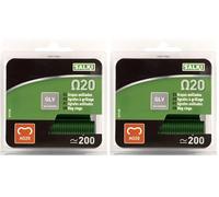 SALKI - Graffe per Recinzioni Ω20, Blister da 200 Graffe Anellate Zincate, Diametro 2 mm, Colore Verde (Confezione da 2)