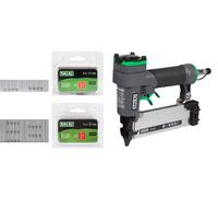 SALKI | Set Chiodatrice CSK P06 + Blister SALKI Pin 0,6 | 15 mm e 30 mm B | Pistola Pneumatica per Chiodi | Graffettatrice per Lavori di Falegnameria