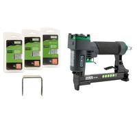 SALKI | Set Graffettatrice CSK G80 + Graffe 80-10 mm | 80-12 mm e 80-14 mm | Pistola Pneumatica per Graffe per Rivestimenti e Tappezzeria