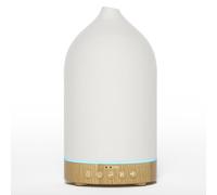 SALKING 200ml Diffusore Aromatico in Ceramico Con Rumore Bianco, Diffusore Aromaterapia & Umidificatore Ultrasuoni con 7 LED, Spegnimento Automatico | Aroma Diffuser Per Casa, Camera, Ufficio