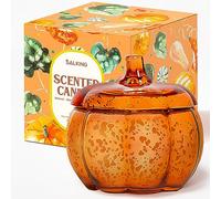 SALKING Candele di soia profumate d'autunno, Vaniglia Nera e Tartufo, a forma di zucca per Halloween, in giara grande con 2 stoppini, Lunga Durata 90 Ore, Regalo per Donna