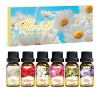 SALKING Floreali Oli Essenziali per Diffusori 6 x 10ML, 100% Puri Naturali Olio Essenziale Profumate per Aromaterapia, Massaggio - Gelsomino, Neroli, Caprifoglio, Peonia, Geranio, Fresia
