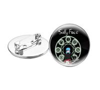 Sally Face Game Pins Spille Rotonde Cartoon Figure Spilla Distintivi per Borsa Vestiti Cupola di Vetro Spille da bavero Decorazione Gioielli Regali, Bronzo, vetro
