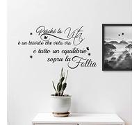 Sally Lyrics Wall Sticker Di Vasco Rossi-Perché La Vita È Un Brivido Che Vola Via È Tutto Un Equilibrio Sopra La Follia