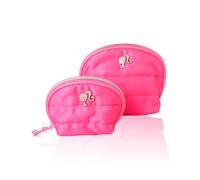 SALLY ROSE Barbie o Hello Kitty Dome - Set di trousse per il trucco con licenza ufficiale, borsa da viaggio trapuntata grande e piccola, graziosa borsa per il trucco, Rosa