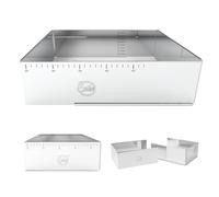 Sallys Telaio da forno - Dimensioni regolabili da 24 x 19 cm a 32 x 46 cm - Altezza 10 cm - Stampo angolare in acciaio inox - con scala - lavabile in lavastoviglie