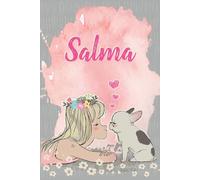 Salma: Personalized notebook with name Salma | Birthday gift for women, girl, daughter, sister, mom ... | Girl with bulldog | 110 lined pages journal, small size 6x9 inches