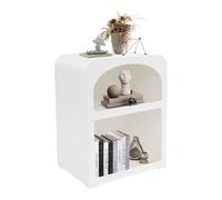 Salmeee Comodino a 2 ripiani, per camera da letto e soggiorno | MDF, portata 40 kg, per libri, cosmetici e lampade, stabile e facile da pulire