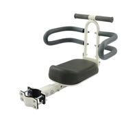 Salmeee Seggiolino per bicicletta anteriore pieghevole, con bracciolo e semiarco, in acciaio al carbonio, fino a 30 kg, per monopattino elettrico con sedile