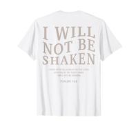 Salmi 16 8 I Will Not Be Shaken Christian Faith Bibbia Versetto Maglietta
