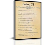 Salmo 23 En Español Para Pared Bible Verse Wall Art Scripture Biblical Psalm 23 Canvas Painting Christian Prayer Room Office Living Home Decor Gifts(Framed,12X18inch(30X45cm))