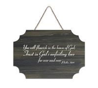 Salmo 52:8 Wall Art You Will Flourish in The House of God Trust in God's Unfailing Love for Ever Un cartello rustico in legno da appendere decorazione da parete per soggiorno, camera da letto, porta