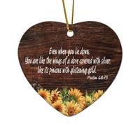 Salmo 68:13 Anche quando ti sdrai sei come le ali di una colomba ricoperta di argento come il suo cuore citazioni in ceramica ornamento di Natale per la decorazione dell'albero di Natale regalo di