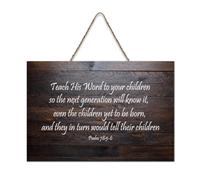 Salmo 78:5 6 Insegna la sua parola ai tuoi figli così la prossima generazione li conoscerà, anche il bambino cartello in legno 6x10 Bibbia arte da parete targhe in legno per porta d'ingresso