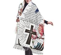 Salmo 91 Egli Mi Invocherà E Io Risponderò Versetto Croci Fiore Foulard Con Nappe Moda Sciarpa Leggero Da Donna Classiche Invernale Sciarpe Scialle