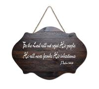 Salmo 94:14 per il Signore non rifiuterà il suo popolo; Egli non abbandonerà mai la sua eredità, cartello in legno 15,2 x 25,4 cm, targa in legno per porta d'ingresso, soggiorno, cucina