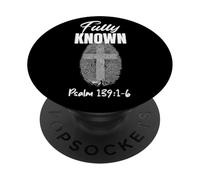 Salmo completamente conosciuto 139: 1-6 cristiano - croce con impronte digitali PopSockets PopGrip Adesivo