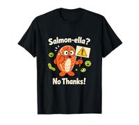 Salmon-Ella No Thanks Funny Salmon Bacteria Pun Maglietta