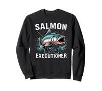 Salmon Executioner Hardcore Distressed Pesca Regali per Gli Uomini Felpa