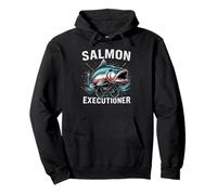 Salmon Executioner Hardcore Distressed Pesca Regali per Gli Uomini Felpa con Cappuccio