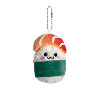 Salmon Plush - Cute Sushi Sushi Bambod, Figura a sfera di riso morbida, adorabile decorazione a sospensione alimentare, portachiavi in miniatura divertente | Giocattolo fatto a mano per l'auto in bo
