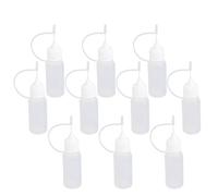 Salmophfeel 10 bottiglie vuote di riempimento con contagocce liquide, applicatore con punta ad ago, bottiglia di colla fai da te per quilling, bottiglia di precisione, 10 ml (10 pezzi traslucidi)