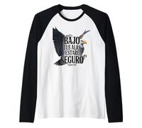 Salmos 91:4 - Bajo Tus Alas Estaré Seguro Aquila Cristiana Maglia con Maniche Raglan