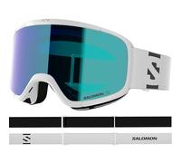 Salomon AKSIUM 2.0, maschera sci unisex antiappannamento per trail running e avventure in montagna, White/Mid Blue