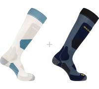 Salomon - Confezione da 2 paia di calze da sci in Lana Merino - Socks S/Access 2-Pack Copen Blue/Egret - Taglia L