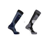 Salomon - Confezione di 2 paia di calze da sci in lana merino - Socks S/Access 2-Pack Black/Copen Blue - Taglia S - Nero
