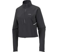 Salomon - Giacca corta antivento con mezza zip - Sense Aero Hybrid Crop Pullover W Deep Black in Pelle - Taglia L - Nero