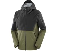 Salomon - Giacca traspirante e impermeabile - Outerpath 2.5L Jacket M Deep Black/Grape Leaf - Taglia M - Verde