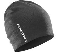 Salomon GRAPHIC BEANIE, Warm Running Cap for Hiking, Trail Running, Outdoor Sports Unisex, Deep Black, one size fits all