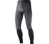 SALOMON LC1010400 Leggings a Compressione da Corsa Agile Tight, Jersey, Uomo, Nero/Grigio (Black/Forged Iron), 2XL